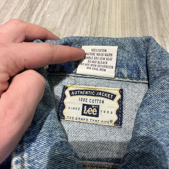 Vintage 90s Hard Rock Cafe New Orleans Lee Jean Jacket Denim Blue Size Medium - Picture 5 of 8